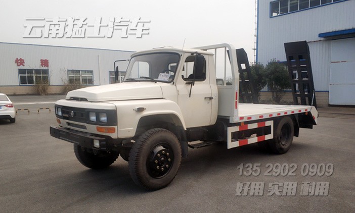 四驅挖機平板車,EQ1093尖頭越野車,東風4*4專用車,越野專用車,清障挖機車,尖頭平板運輸車,多功能運輸車